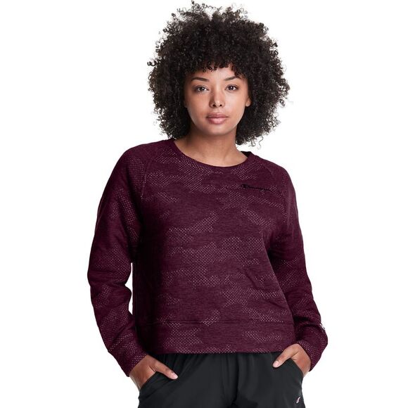 CHAMPION Sport Soft Touch Sweatshirt In Dark Berry Purple Heather XS - Picture 1 of 3